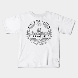 Prague Minimal Badge Design Kids T-Shirt
